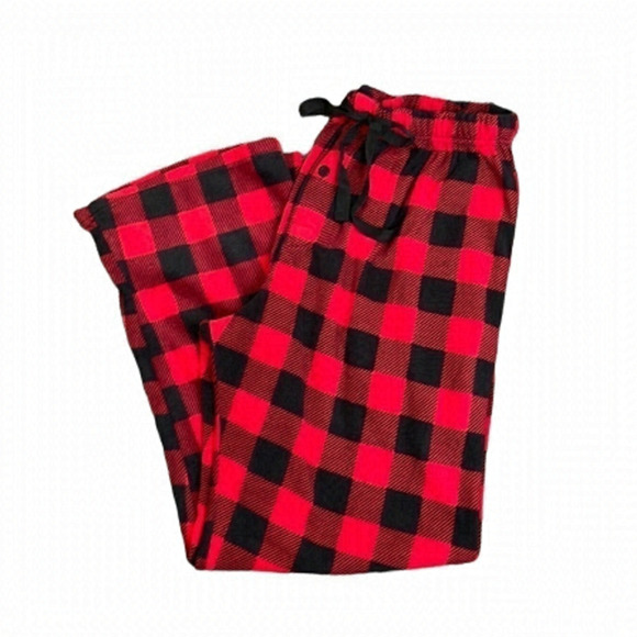 Buffalo Plaid Red & Black Fleece Pajama Pants - Size 2X - Picture 1 of 5